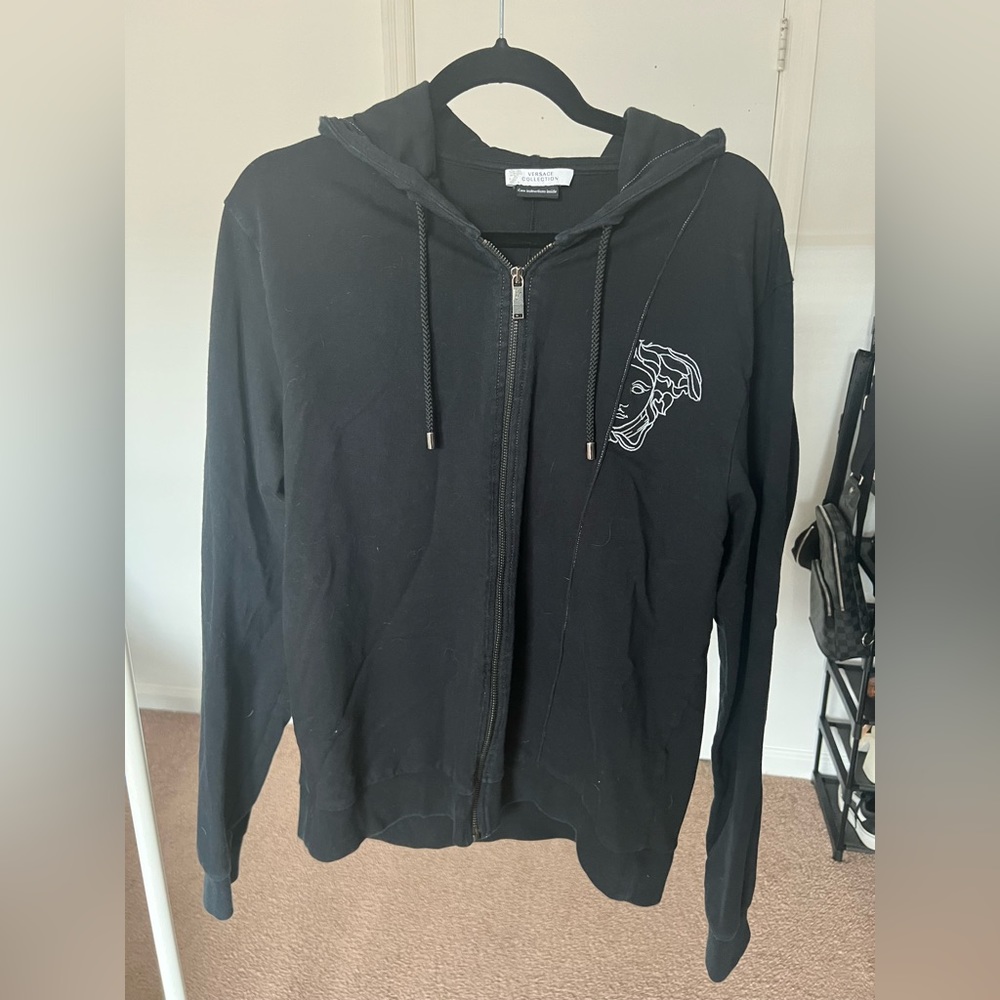Versace Collection Men’s Zip Up Hoodie Medusa